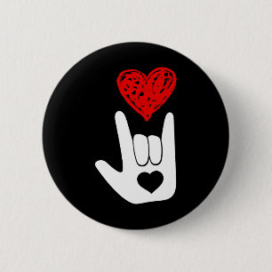 Asl Amerikanische Gebärdensprache Liebe Handzeiche Button