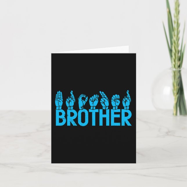 ASL Brother American Sign Language Deaf Awareness Karte (Vorderseite)
