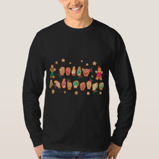 ASL Christmas American Sign Language Gingerbread H T-Shirt
