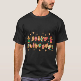 ASL Christmas American Sign Language Gingerbread H T-Shirt