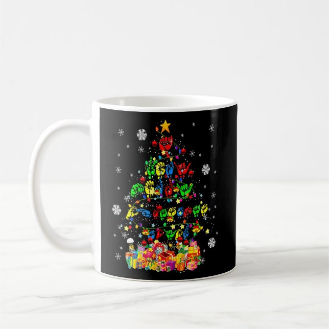 Asl Christmas Tree Xmas Lights Asl Sign Language H Kaffeetasse (Links)