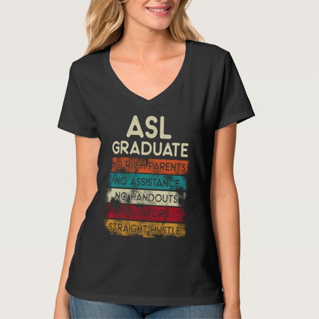 ASL Class Sign Language No Senior Graduation T-Shirt (Vorderseite)