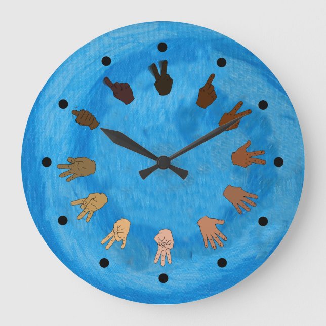 ASL Clock Blue Große Wanduhr (Vorderseite)
