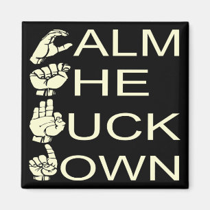 ASL CTFD beruhigen F**K Down #USAPatriotGraphics Magnet