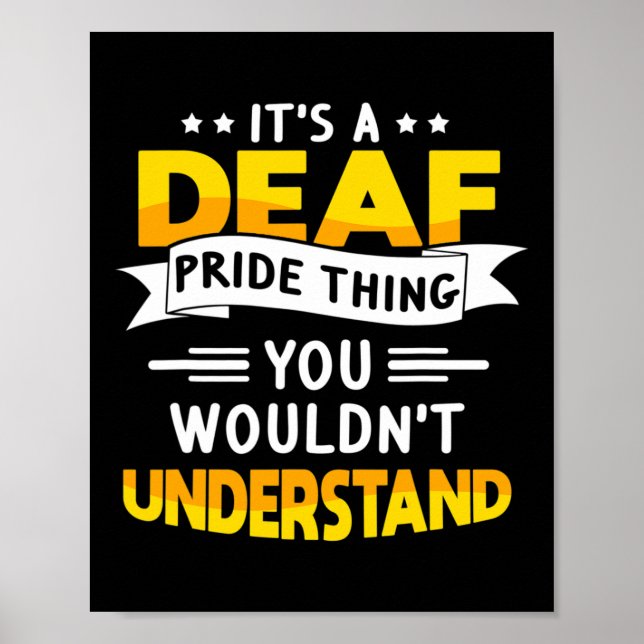 Asl Deaf Awareness Hearing Loss And Sign Language  Poster (Vorne)