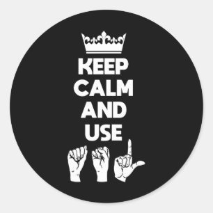 ASL Deaf Awareness und Gebärdensprache 1 Runder Aufkleber