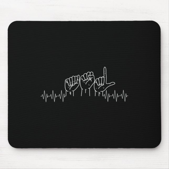 Asl Design for Asl Lover Deaf Day Awareness Mousepad (Vorne)