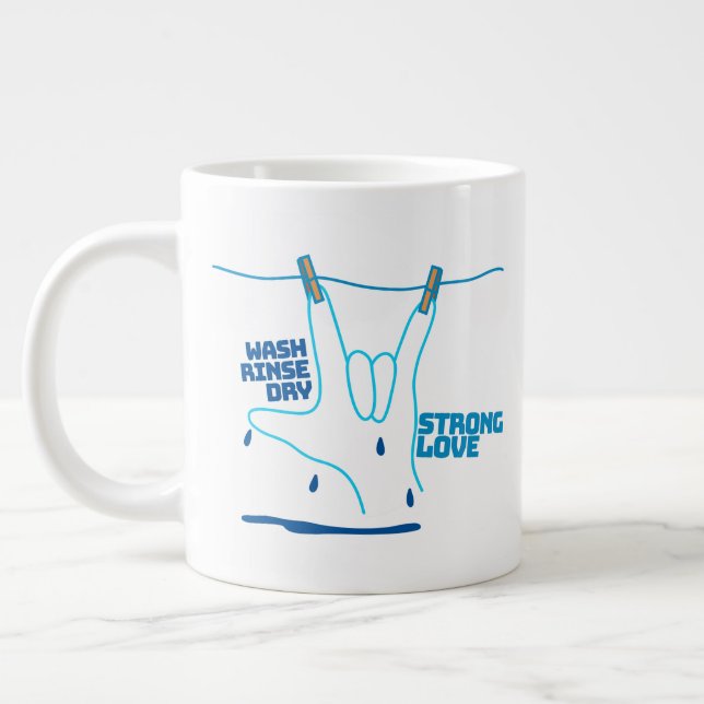 ASL Design - Wash, Rinse, and Dry Love ILY Jumbo-Tasse (Links)
