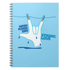 ASL Design - Wash, Rinse, and Dry Love ILY Notizblock