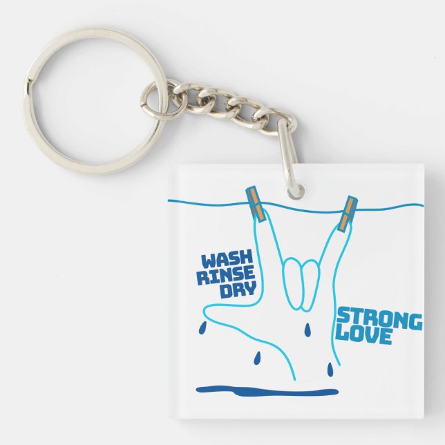ASL Design - Wash, Rinse, and Dry Love ILY Schlüsselanhänger (Vorderseite)