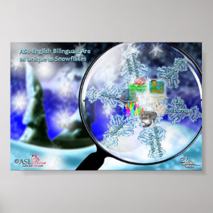 ASL - Englisch Bilinguals - Snowflakes Poster