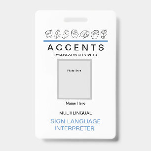 ASL-Fingerspelled Professional ID-Ausweis Ausweis