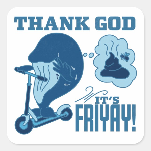 ASL Friday Design - Thank God It’s Friyay!  Quadratischer Aufkleber (Vorderseite)