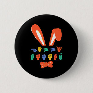 Asl frohe Ostern Süßigkeiten Gebärdensprache Eier  Button