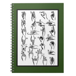 Asl-Gebärdensprache-Beispiele Notizblock