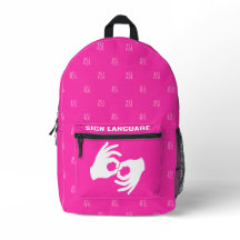 ASL-Gebärdensprache-Rucksack – Hot Magenta