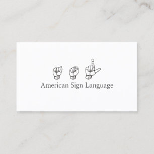 ASL, Gebärdensprache, Übersetzer, Visitenkarte