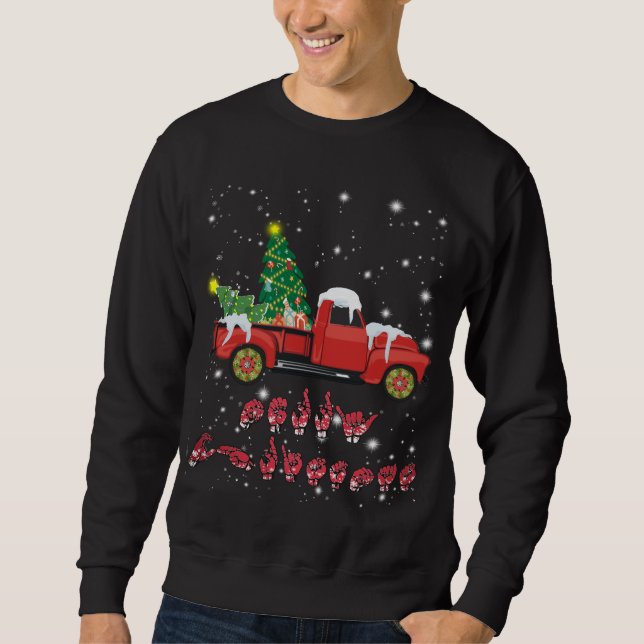 ASL Geschenke, frohe Weihnachten Gebärdensprache U Sweatshirt (Vorderseite)