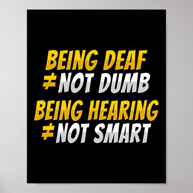 Asl Hand Gesture Deaf Hearing Loss Awareness 2  Poster (Vorne)