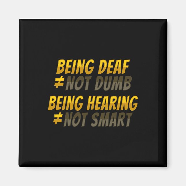 Asl Hand Gesture Deaf Hearing Loss Awareness 6  Magnet (Vorne)