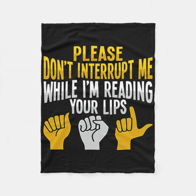 Asl Hand Gesture Deaf Hearing Loss Awareness 9  Fleecedecke (Vorderseite)