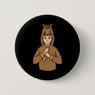 Asl Hand Gesture Deaf Hörschreckenjäger Button
