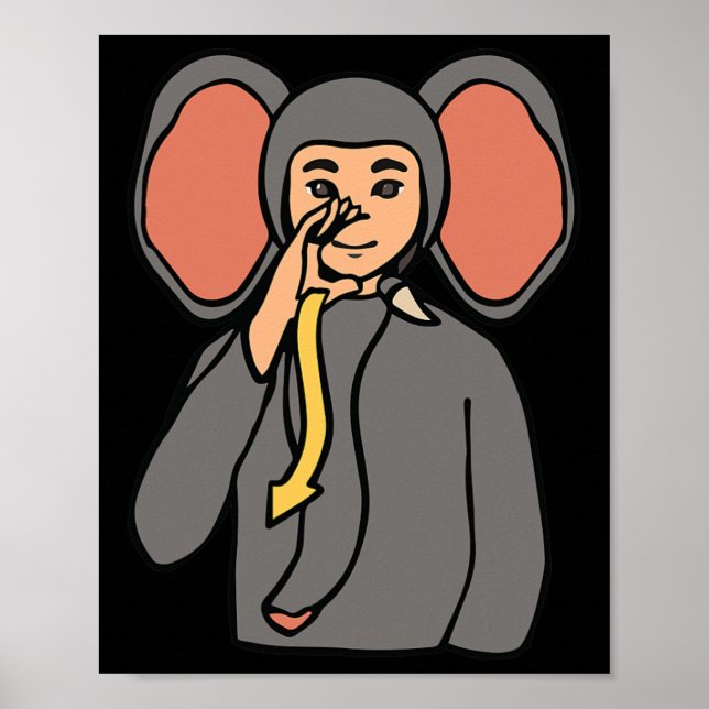 Asl Hand Gesture Deaf Hörschreckenjäger Poster (Vorne)