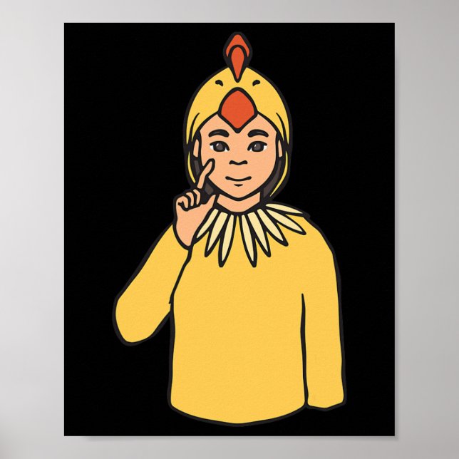 Asl Hand Gesture Deaf Hörschreckenjäger Poster (Vorne)