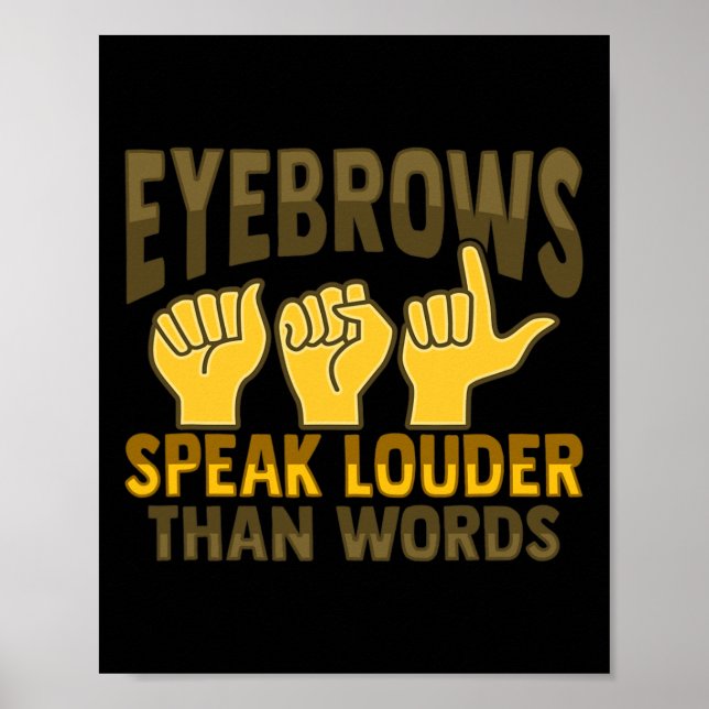 ASL Hand Gesture Deaf Hörverlust Bewusstsein 5 Poster (Vorne)