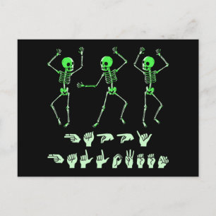 ASL Happy Halloween I - Niedliche Spooky Saison Postkarte