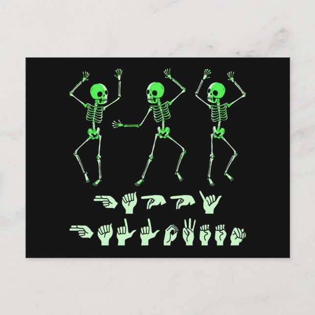ASL Happy Halloween I - Niedliche Spooky Saison Postkarte (Vorderseite)