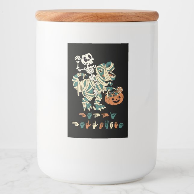 ASL Happy Halloween II - Niedliche Spooky Saison Lebensmitteletikett (Vorderseite)