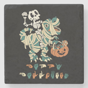 ASL Happy Halloween II - Niedliche Spooky Saison Steinuntersetzer