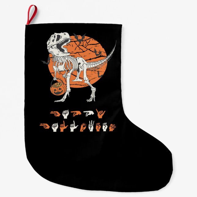 ASL Happy Halloween III - Niedliche Spooky-Saison Großer Weihnachtsstrumpf (Vorderseite)