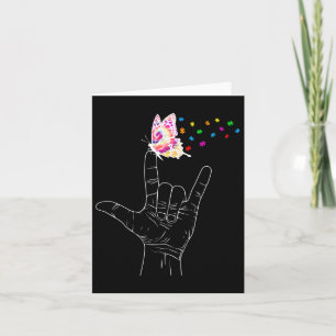 Asl I Liebe, du händest Gebärdensprache Butterfly  Karte
