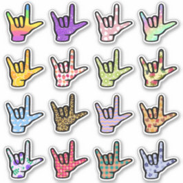 ASL I Liebe Sie ILY Handzeichen Aufkleber