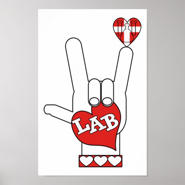 ASL I Liebe SIE LABRADOR unterzeichnen (LABOR) Poster (Vorne)