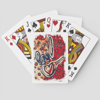 ASL I Liebe Sie Zeitgenössisch in Rot Spielkarten
