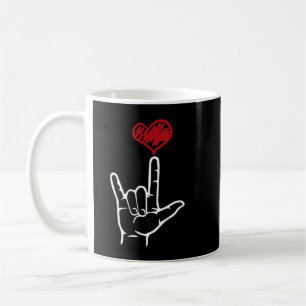 ASL I Liebe You Hand Heart American Sign Language Kaffeetasse