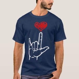 ASL I Liebe You Hand Heart American Sign Language T-Shirt
