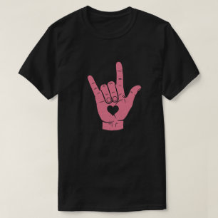 ASL "I Liebe You" Zeichensprache Hand mit Herz T-Shirt
