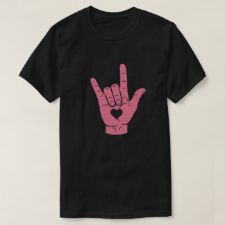 ASL "I Liebe You" Zeichensprache Hand mit Herz T-Shirt