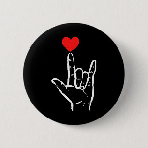 Asl I Love You Hand Herz Amerikanische Gebärdenspr Button