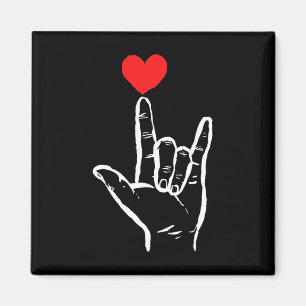 Asl I Love You Hand Herz Amerikanische Gebärdenspr Magnet