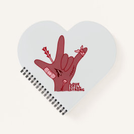 ASL ILY Design - Liebe verwundet, aber noch stark Notizbuch