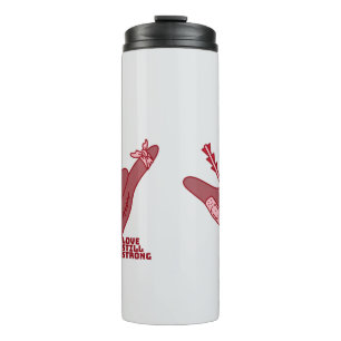 ASL ILY Design - Liebe verwundet, aber noch stark Thermosbecher