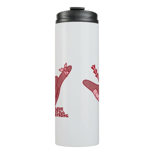ASL ILY Design - Liebe verwundet, aber noch stark Thermosbecher (Vorderseite)