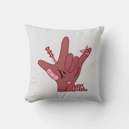 ASL ILY Design - Love Wounded But Still Strong Kissen