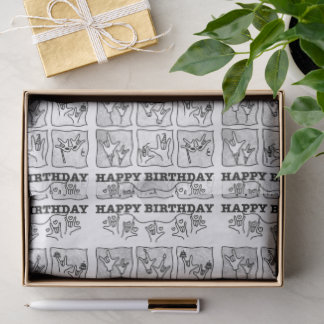ASL ILY Obsession - Happy Birthday!  Seidenpapier