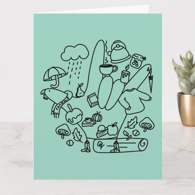 ASL ILY Thanks – Autumn Vibes  Karte (Kleine Pflanze)